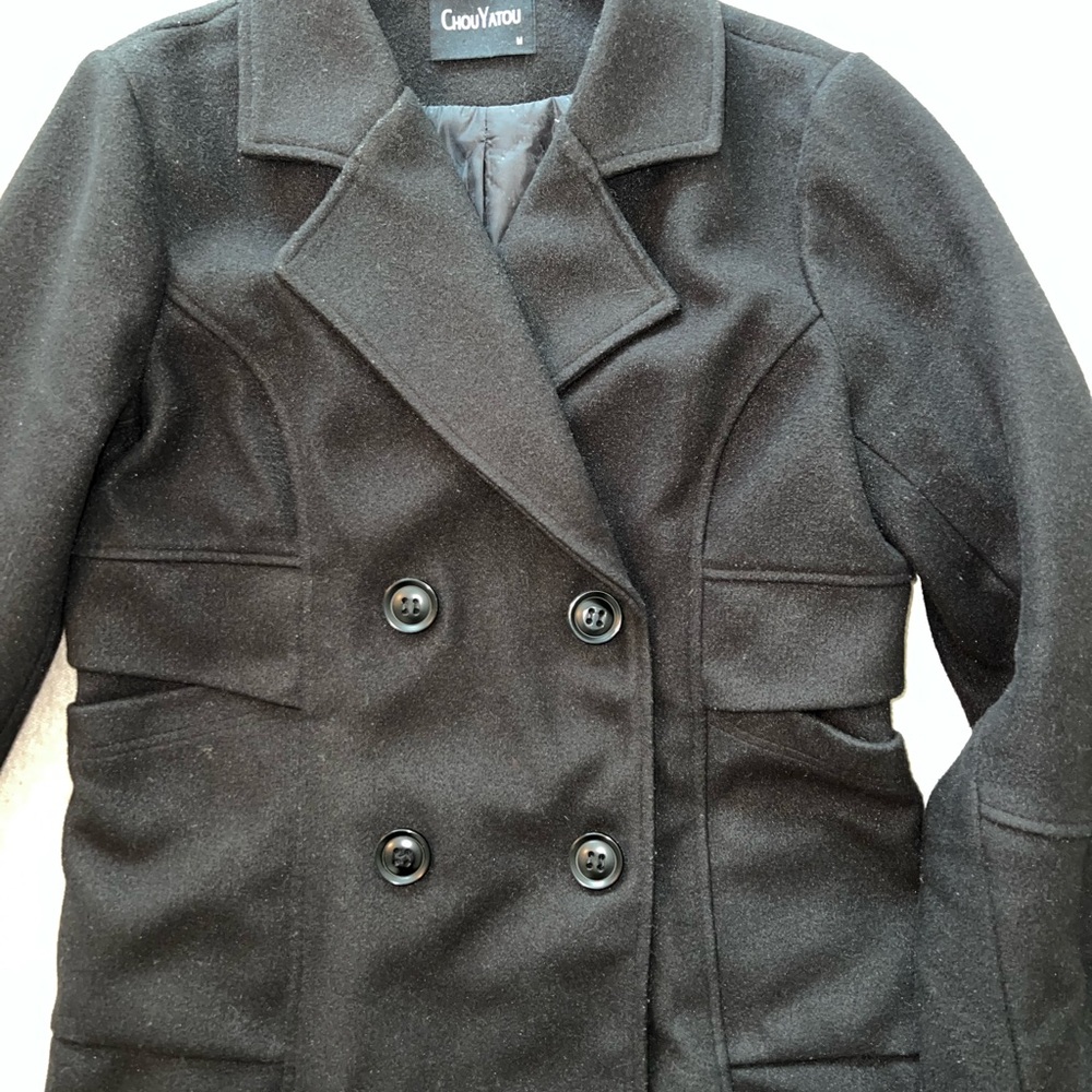 Women's Black Peacoat